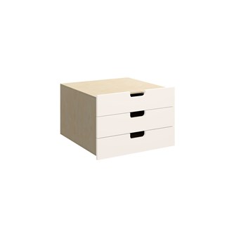 Fixa låda med handhål 2:1, 3 lådor, djup 57