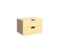 Fixa låda med handhål 2:1, 2 lådor, djup 35