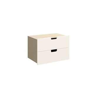 Fixa låda med handhål 2:1, 2 lådor, djup 35