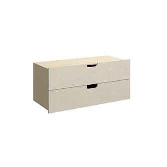 Fixa låda med handhål 3:1, 2 lådor, djup 35