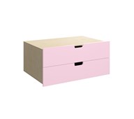 Fixa låda med handhål 3:1, 2 lådor, djup 57