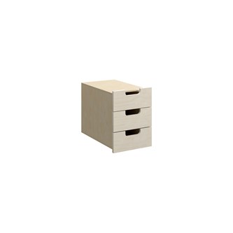Fixa låda med handhål 1:1, 3 lådor, djup 45