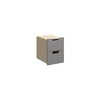 Fixa låda med handhål 1:1, 2 lådor, djup 35