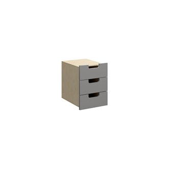 Fixa låda med handhål 1:1, 3 lådor, djup 35