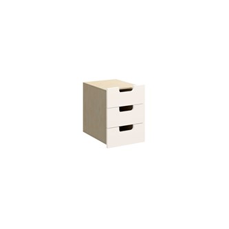 Fixa låda med handhål 1:1, 3 lådor, djup 35