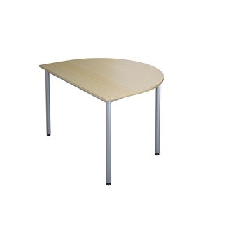 Bord 12:38 FSC BX akustiklaminat halvrunt 120-90 cm silverstativ