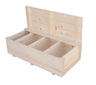 Trälåda för trädgårdsredskap