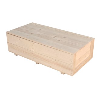 Trälåda för trädgårdsredskap