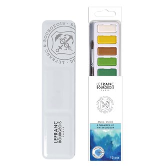 Studioakvarell i låda, 12 färger