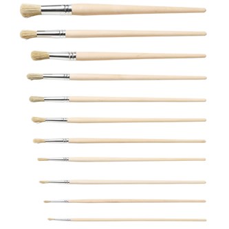 Borstpenslar runda långa 10-pack