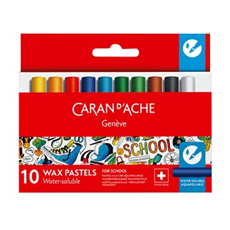 Akvarellkritor Caran d'Ache NEOCOLOR II Swisscolor, 10 färger