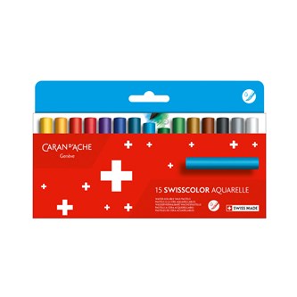 Akvarellkritor Caran d'Ache NEOCOLOR II Swisscolor, 15-pack