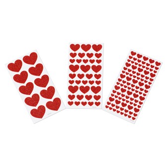 Glittriga klistermärken hjärtan