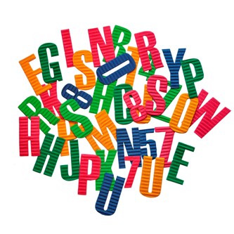 Bokstäver och siffror i wellpapp