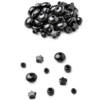 Plastpärlmix svarta