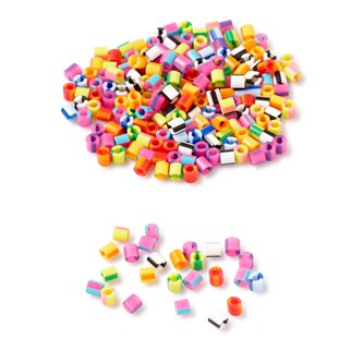 Rörpärlor randiga, blandade färger 5000-pack