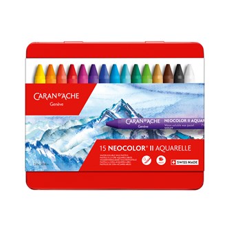Akvarellkrita Caran d'Ache NEOCOLOR II, 15-pack