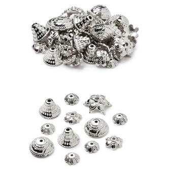 Metallfärgade kupformade pärlor