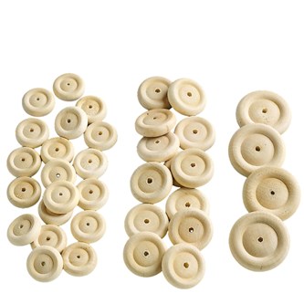 Trähjul 25 mm 100-pack