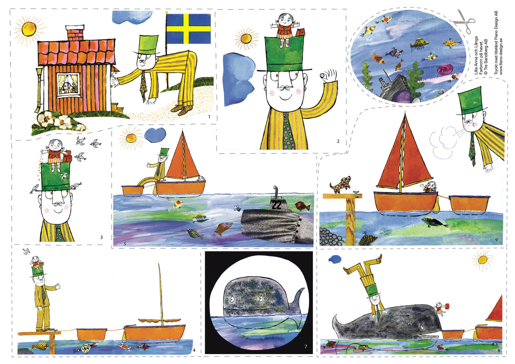 Långa Farbrorn Och Lilla Anna