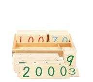 Små sifferkort av trä 1-9000