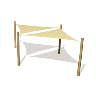 2x3-kants solsegel m 4 stolpar