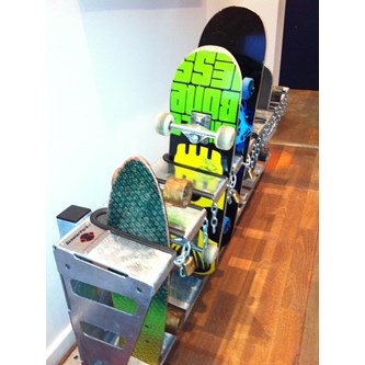 Scooterpark för skateboards, väggmontering