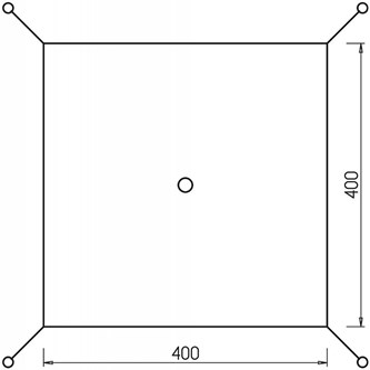 Solsegel 4x4 m, stål