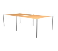 Solsegel dubbelt 3,6x3,6 m med stålstolpar