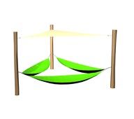 ChillOut hängmatta trippel med upphängningssystem och solsegel/obehandlad