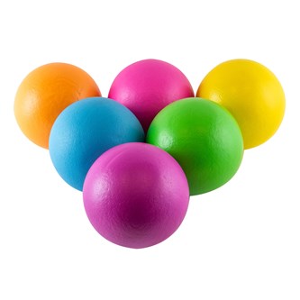 Plastklädda skumbollar neonfärger 6-pack
