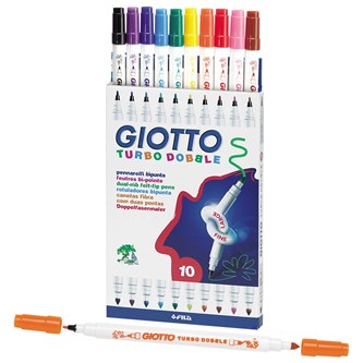 Dubbelspetspennor Giotto Turbo Double, 10-pack