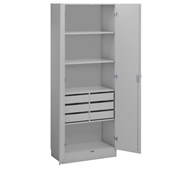 Norden FSC materialskåp 6 lådor B80xD47 ljusgrå