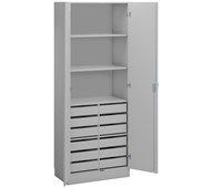 Norden FSC materialskåp 12 lådor B80xD47 ljusgrå