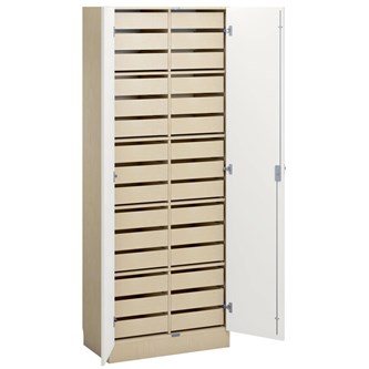 Norden materialskåp 30 lådor B80xD47xH210 björk