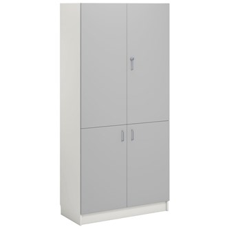 Norden FSC materialskåp 4 hel dörr B100xH210xD60 vit