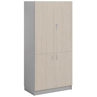 Norden FSC materialskåp 4 hel dörr B100xH210xD60 ljusgrå