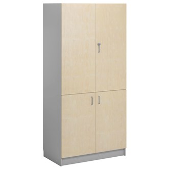 Norden FSC materialskåp 4 hel dörr B100xH210xD60 ljusgrå