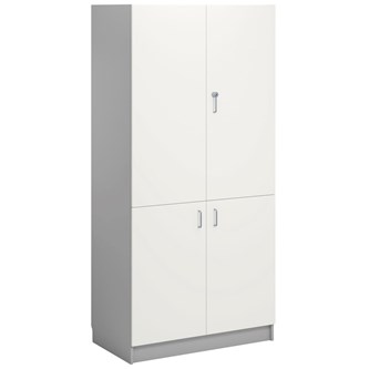 Norden FSC materialskåp 4 hel dörr B100xH210xD60 ljusgrå