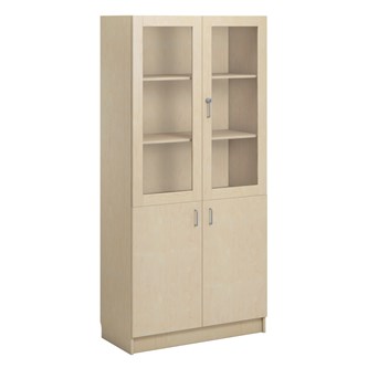 Norden FSC materialskåp 2 hel 2 glas B100xH210xD47 björk