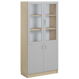 Norden FSC materialskåp 2 hel 2 glas B100xH210xD47 björk