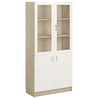 Norden FSC materialskåp 2 hel 2 glas B100xH210xD47 björk