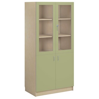 Norden FSC materialskåp 2 hel 2 glas B100xH210xD60 björk