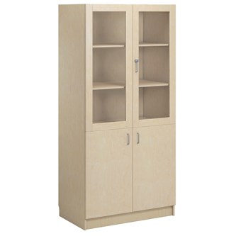 Norden FSC materialskåp 2 hel 2 glas B100xH210xD60 björk