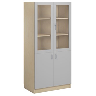 Norden FSC materialskåp 2 hel 2 glas B100xH210xD60 björk