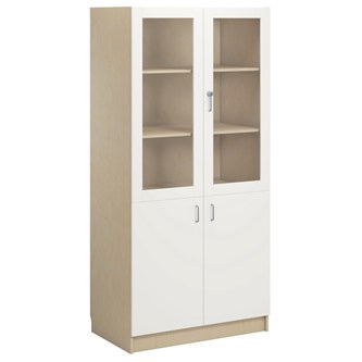 Norden FSC materialskåp 2 hel 2 glas B100xH210xD60 björk