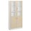 Norden FSC materialskåp 2 hel 2 glas B100xH210xD32 vit