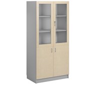 Norden FSC materialskåp 2 hel 2 glas B100xH210xD60 ljusgrå