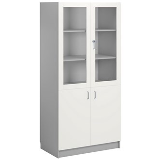 Norden FSC materialskåp 2 hel 2 glas B100xH210xD60 ljusgrå