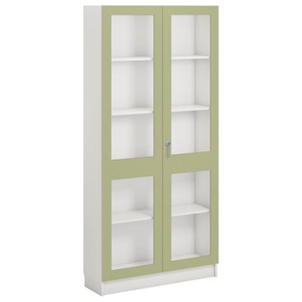 Norden FSC materialskåp 2 hela glas B100xH210xD32 vit